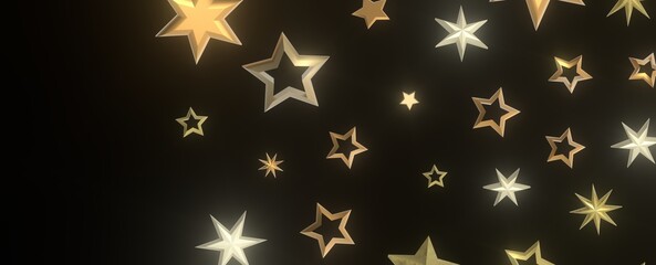Fototapeta premium XMAS Stars - golden stars -