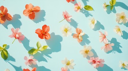 Colorful Floral Arrangement on Light Background