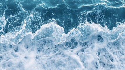 Fototapeta premium Waves crashing on a sandy beach with