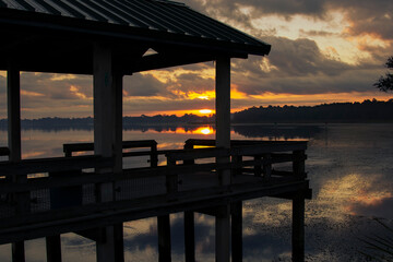 Sunrise at Lake Rousseau in Dunnellon, Florida