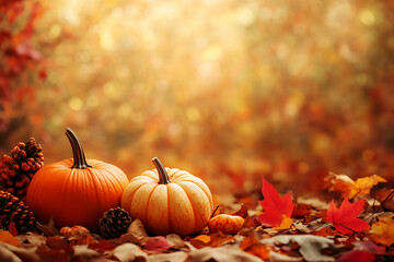brown soft focus horizontal background for happy Thanksgiving