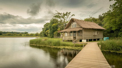 Obraz premium house on the river