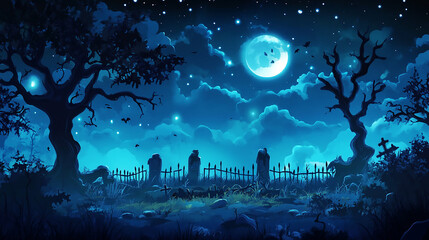 Halloween spooky nighttime scene