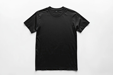  Black T-shirt mockup on a white background. Created with Ai