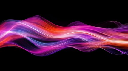 Naklejka premium Abstract colorful waves flowing on black background