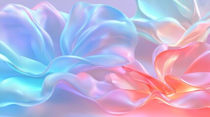 Obraz premium A beautiful wallpaper with semitransparent, delicate silky flowers that overlap on a white background. A beautiful, artistic wallpaper with beautiful artwork.