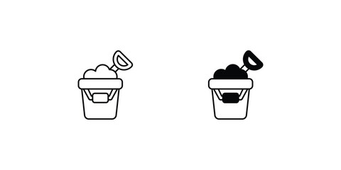 sand bucket set icon with white background vector stock illustration