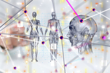 digital medical futuristic interface 3D rendering - 3d