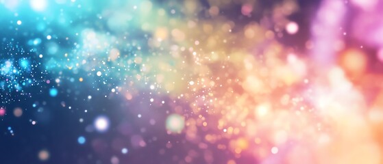 Futuristic lab opens to mystical world, glowing discoveries in the sky, colorful blend of science and magic