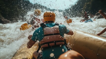 Photo of people kayaking in a river.