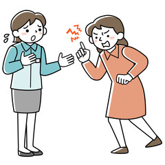 女性客からカスハラを受ける女性スタッフ