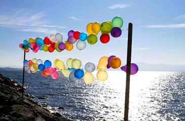 colorful balloons in the sky