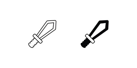 sword set icon with white background vector stock illustration
