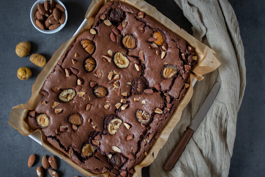 sweet home made chestnut brownies