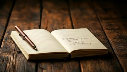 Obraz premium A close-up of an old, worn notebook, with the words 'I promise' written in faded ink