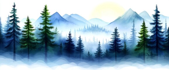 The abstract banner in oriental style has a watercolor texture and is designed for decor, prints, wallpaper, and other applications.