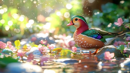 Water duck HD wallpaper 8K stock image