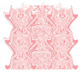 a pink and white abstract design on a white background

The design features a symmetrical abstract pattern with intricate details. Here’s a detailed description:
•	Symmetry: The pattern has fourfold s