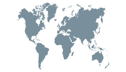World map. Grey modern vector map. Silhouette map.