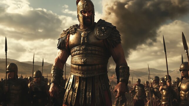 Goliath of Gath emerging from the Philistine ranks