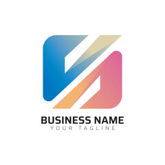 N abstract modern minimalist premium typography 3d colorful letter logo design template
