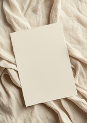 Fototapeta premium Blank Torn Handmade A4 Paper on Fabric Background