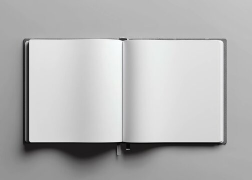 Blank Open Notebook with Gret Cover