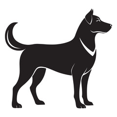 Vector silhouette of Dog on white background