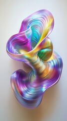 Obraz premium Abstract swirl forming iridescent holographic shape