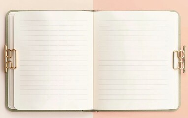Notebook with Paper Clip Background