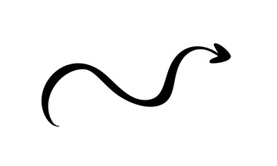 Curved Wavy Arrow. Simple Vector Illustration for Design Projects