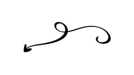 Curved Wavy Arrow. Simple Vector Illustration for Design Projects
