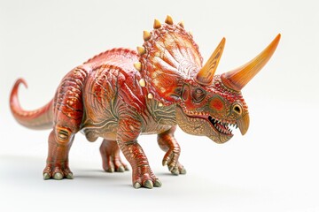 Fototapeta premium Dinosaur triceratops on white background