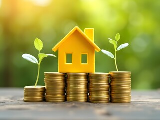 house and money and coins