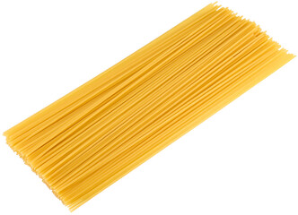 Bunch of spaghetti isolated on a transparent background. Completely in focus.