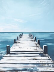 Obraz premium a wooden dock on the pier