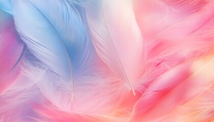 Obraz premium A bright illustration of pastel colored feathers