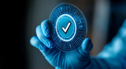 Healthcare Protection with Blue Medical Gloves