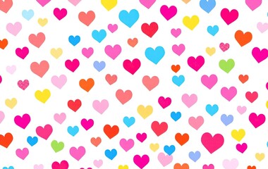 A colorful and cheerful pattern of hearts, perfect for a Valentine's Day card or a romantic project.