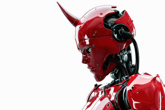 devil robot on white background