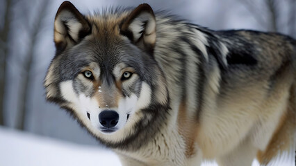 Fototapeta premium wolf in the sky