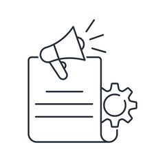 Act now. Plan, list of actions. Vector linear icon isolated on white background. 