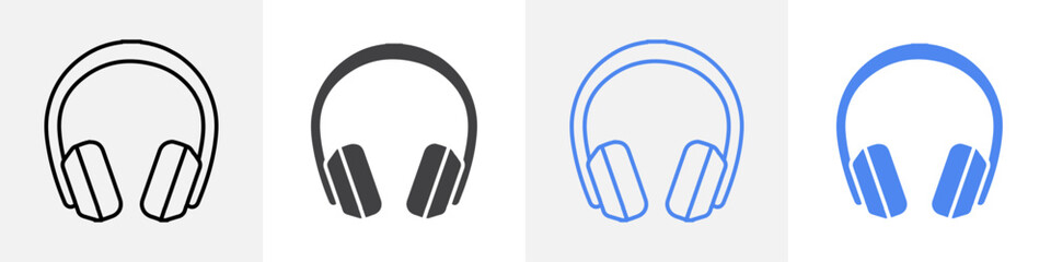 headphone icon vector set use for web