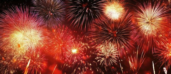 Fireworks Display in the Night Sky