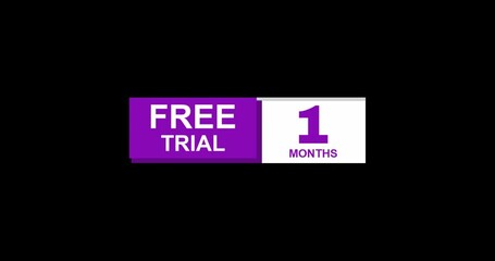 1 month Trial Animation Video, 1 Month Trial Offer Black Video Background