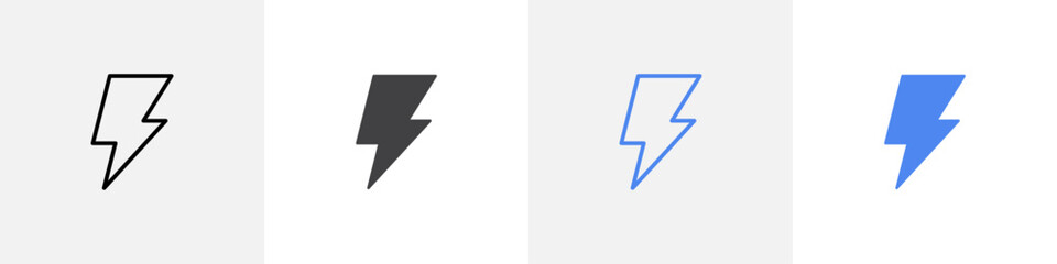 lightning bolt icon vector set use for web