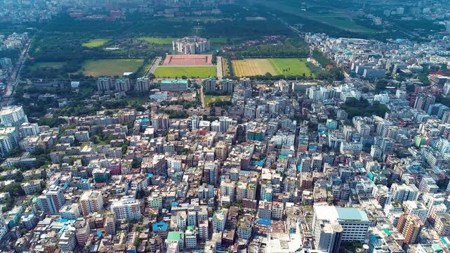 Bird's Eye View Bangladesh Parlament House, High-Rise Buildings and Urban Expansion,Jatiya Sangsad Bhaban