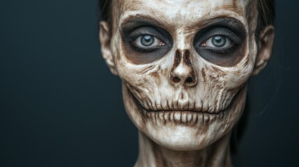 Obraz premium Realistic Aged Ghost Makeup for Full Face