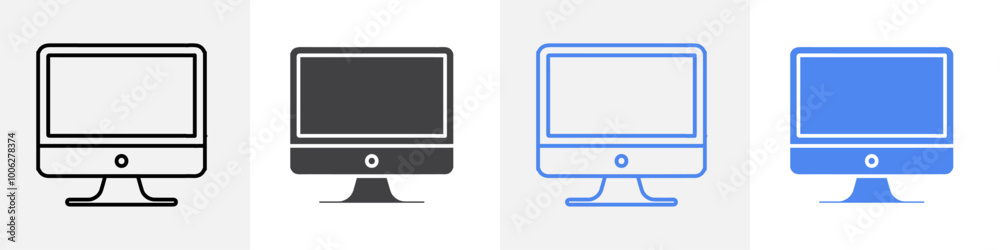 Wall mural monitor icon vector set use for web