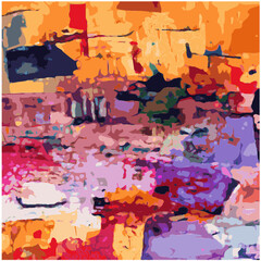 Naklejka premium Illustration vectorielle Design abstrait de réseau Collage complexe Éclaboussures de couleurs multiples Peinture moderne